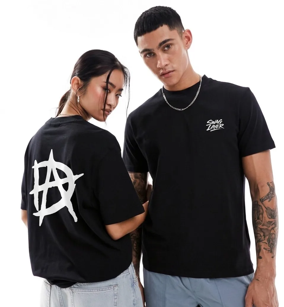 Custom T-Shirt for Initials AD or DA - Personalized Back Print & Minimal Front Logo | Swag Layer