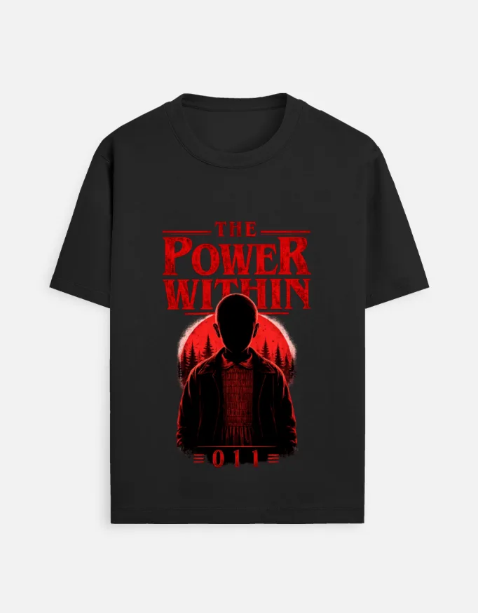 Stranger Things Eleven "The Power Within" T-Shirt | Retro Sci-Fi Streetwear | Stranger Things Tshirt