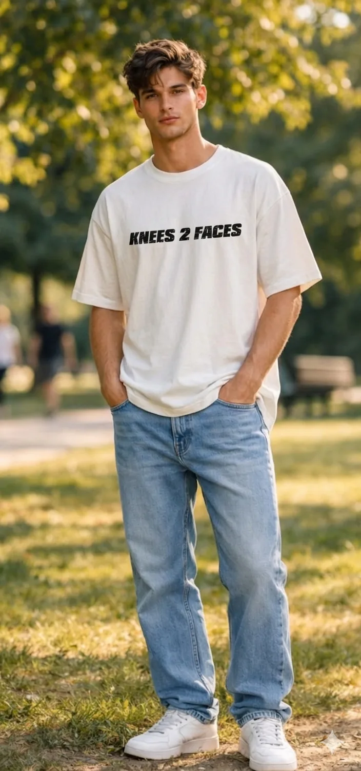 Custom Text - Knees 2 Faces Design | Streetwear Unisex Tee | Swag Layer