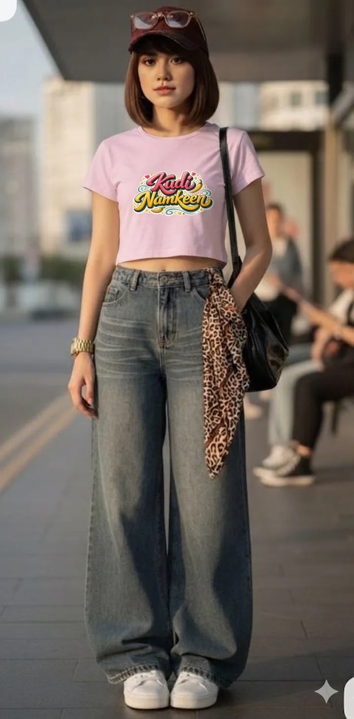 Kudi Namkeen - Baby Tee | Woman Crop Top | Swag Layer — view 6