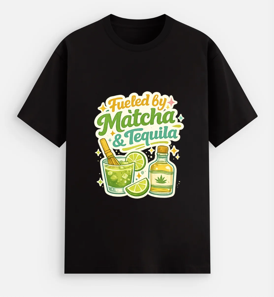 "Fueled by Matcha & Tequila" Retro Graphic T-Shirt - Vibrant Unisex Streetwear | Swag Layer