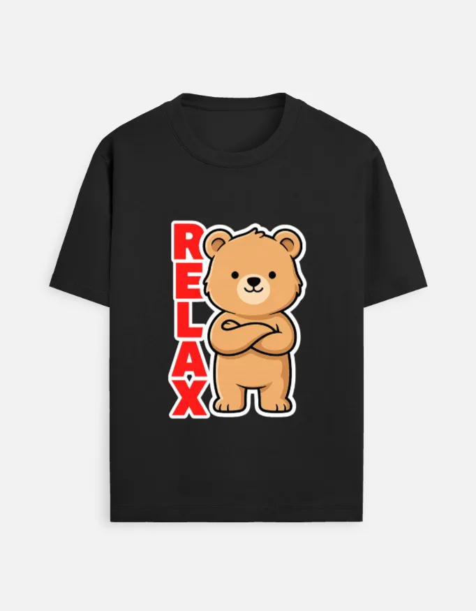 Cute Teddy Bear "RELAX" Graphic Tee | Kawaii Aesthetic Loungewear | Swag Layer