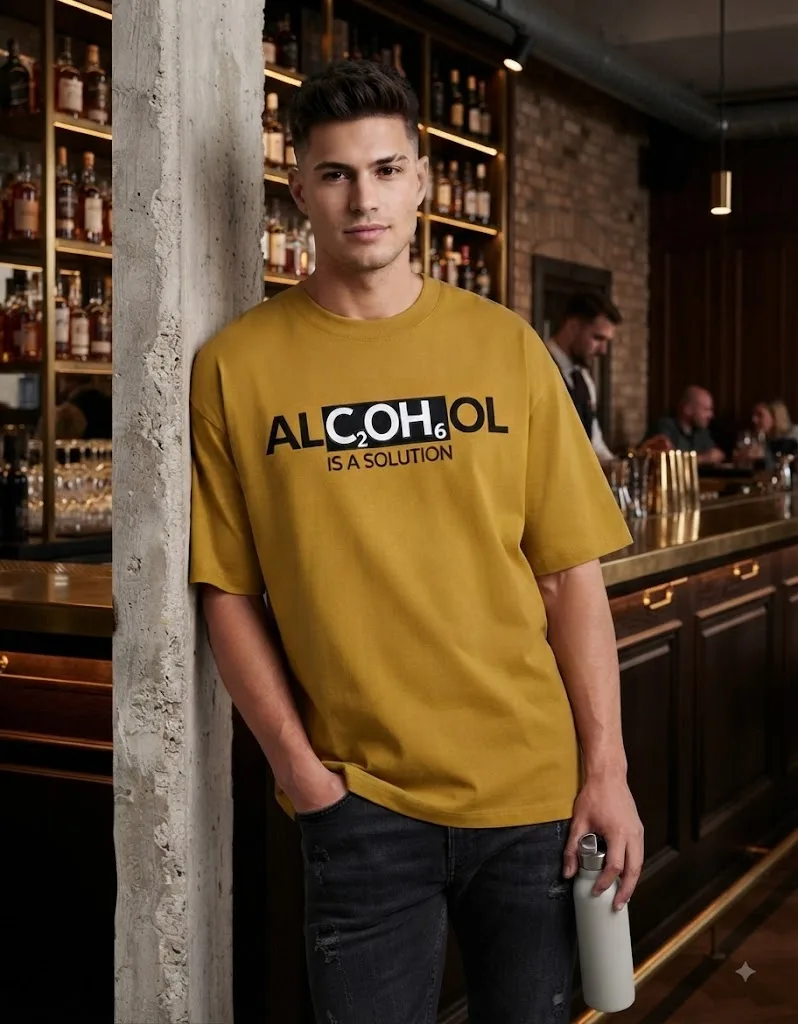 Alcohol Is A Solution Funny Chemistry T-Shirt - Premium Graphic Tee | Swag Layer