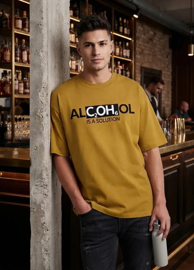 Alcohol Is A Solution Funny Chemistry T-Shirt - Premium Graphic Tee | Swag Layer