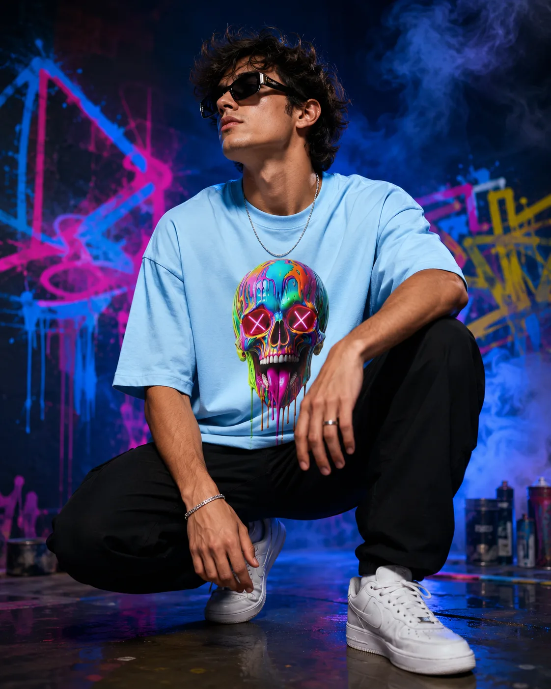 Neon Dead | Drip Skull T-Shirt | Swag Layer
