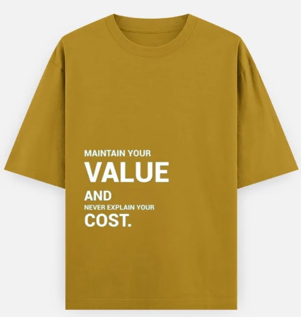 Swag Layer "Maintain Your Value" Mustard Streetwear T-Shirt — view 2