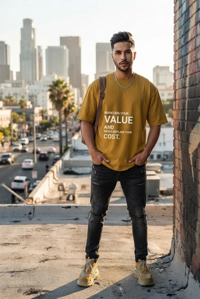 Swag Layer "Maintain Your Value" Mustard Streetwear T-Shirt