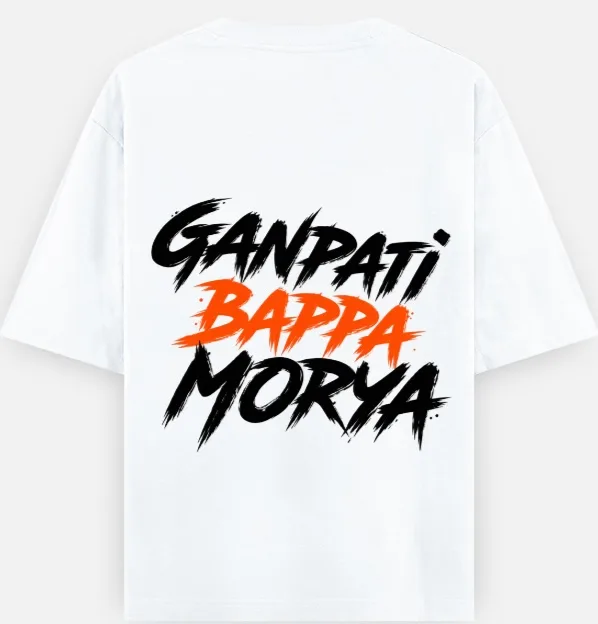 The Vighnaharta Drop: "Ganpati Bappa Morya" Streetwear Tee | Swag Layer — view 6