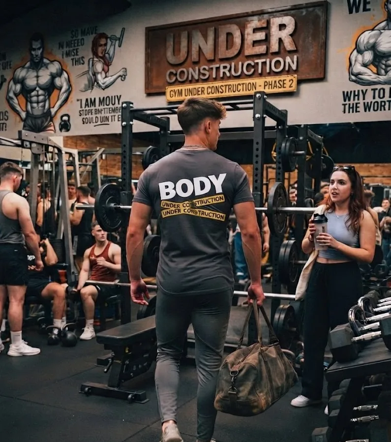 The "Body Under Construction" Heavyweight Gym Tee | Swag Layer