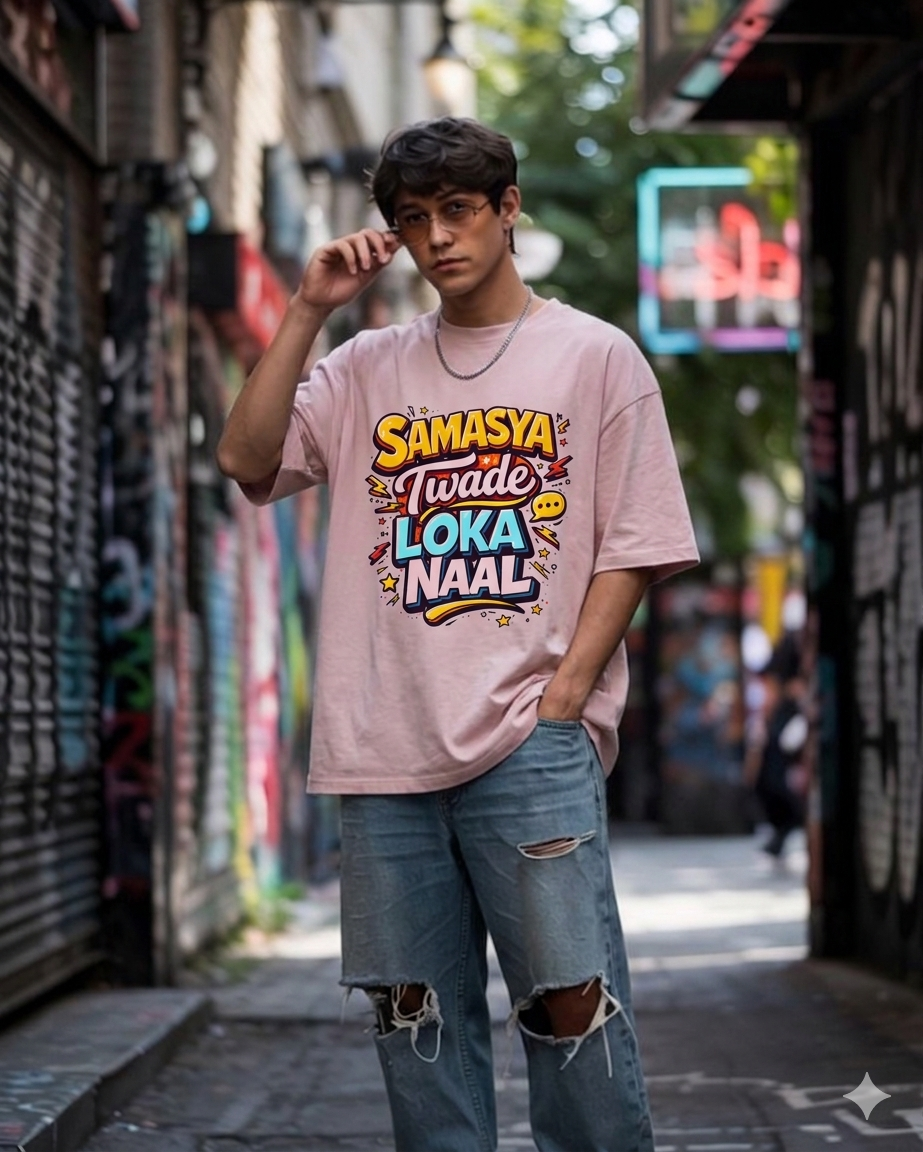 Samasya Twade Loka Naal (Graphic) - Unisex Stretch Cotton Tee