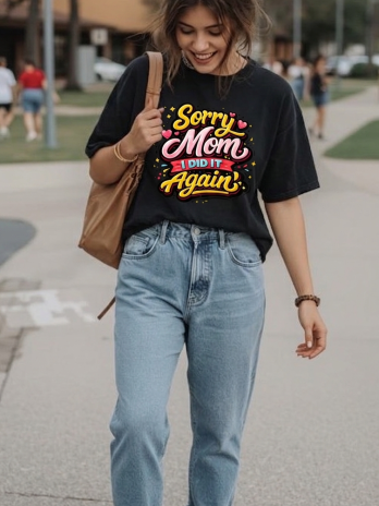 Sorry Mom, I Did It Again – Unisex Stretch Cotton Tee