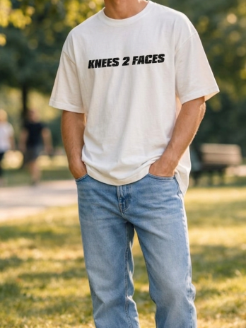 Custom Graphic Text – Knees 2 Faces Design | Personalized Premium Cotton – Streetwear Unisex Tee